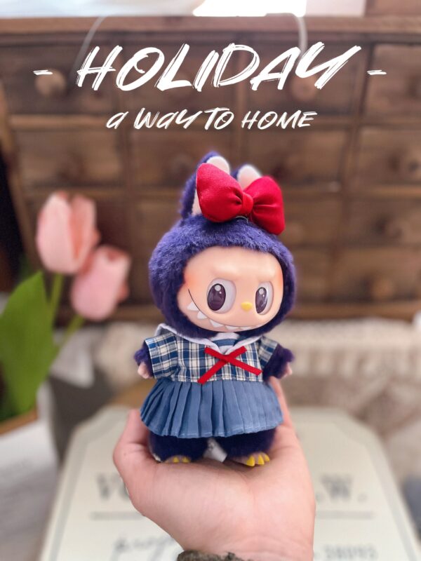 LABUBU Little Milan 17cm Sitting Party Macaron Vinyl Pendant Doll Clothes