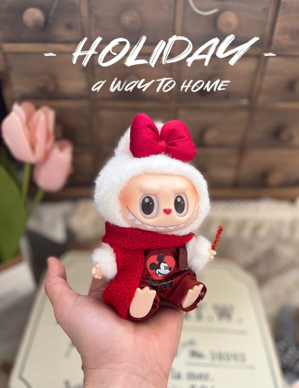 LABUBU 17cm/15cm PVC Keychain Doll with Mickey Outfit - Image 3