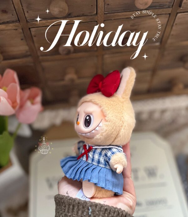 LABUBU Little Milan 17cm Sitting Party Macaron Vinyl Pendant Doll Clothes - Image 4