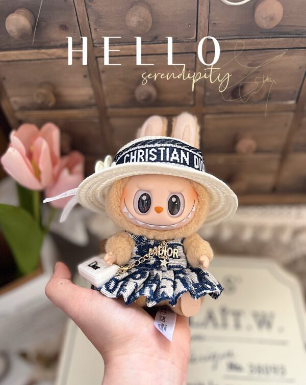 LABUBU 17cm Heartfelt Macaron Sitting Party Rubber Hanging Doll Clothes - Image 10
