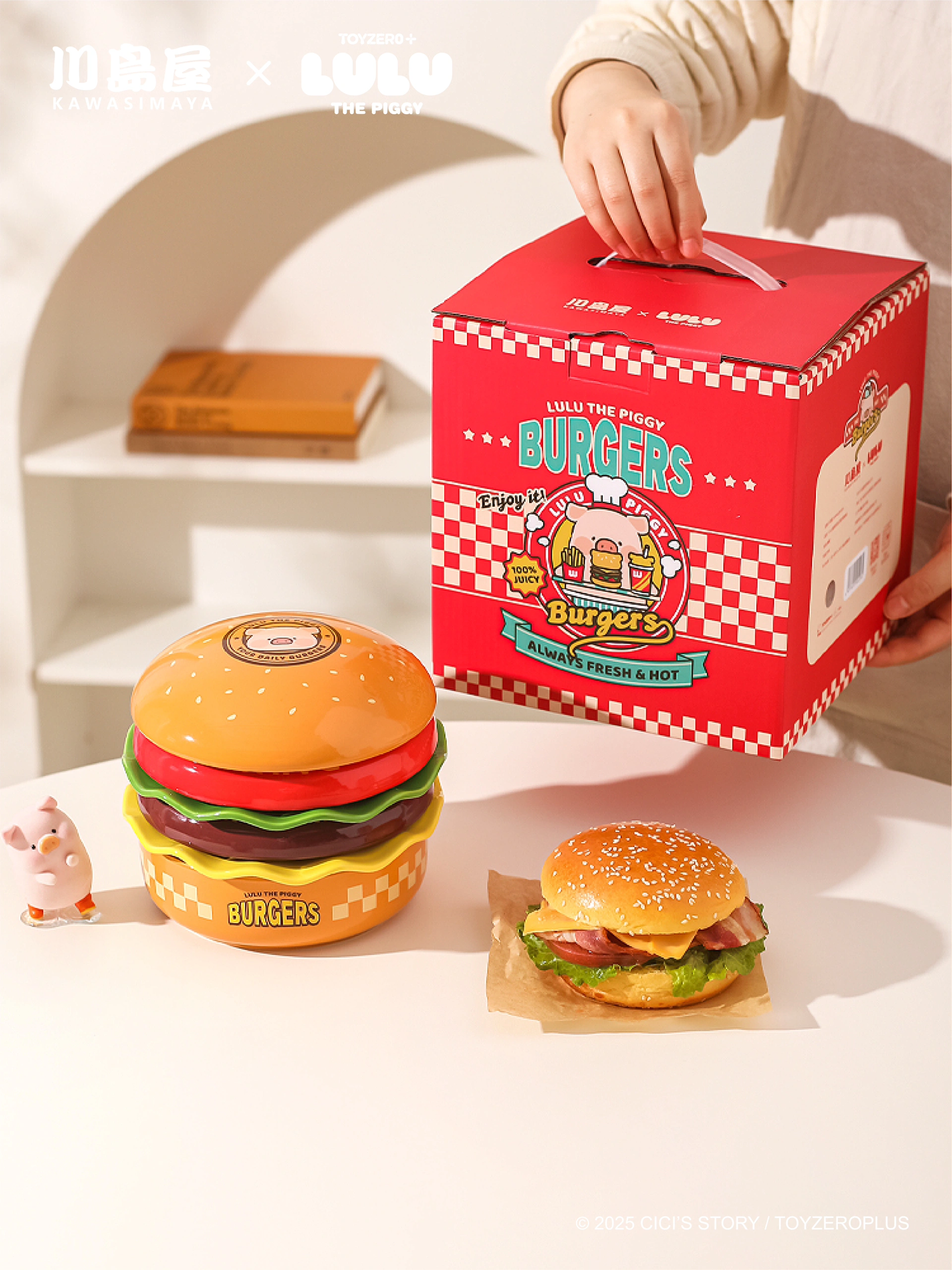 Lulupig Cute Burger Dinner Plate Set - Image 3
