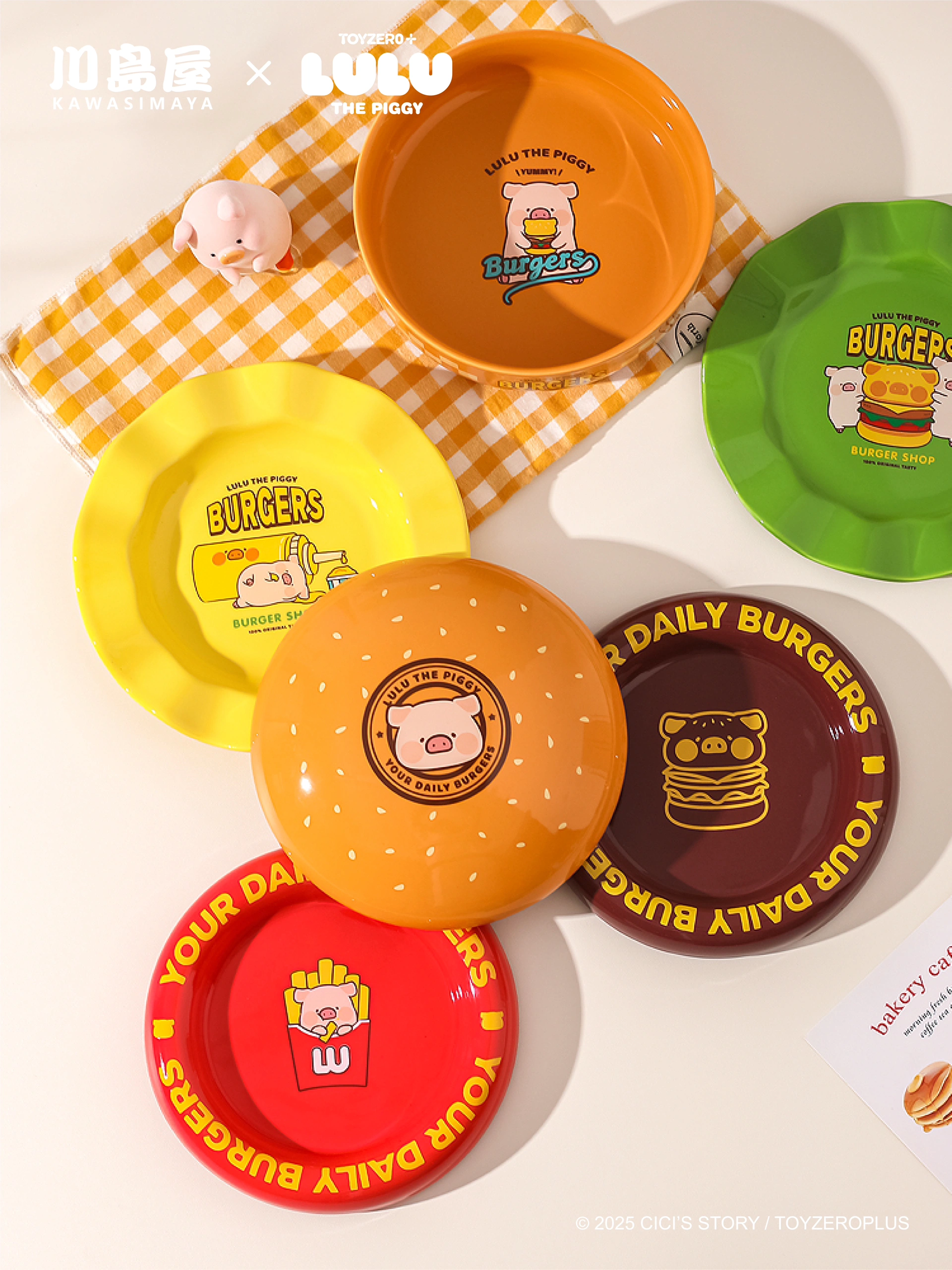 Lulupig Cute Burger Dinner Plate Set - Image 2