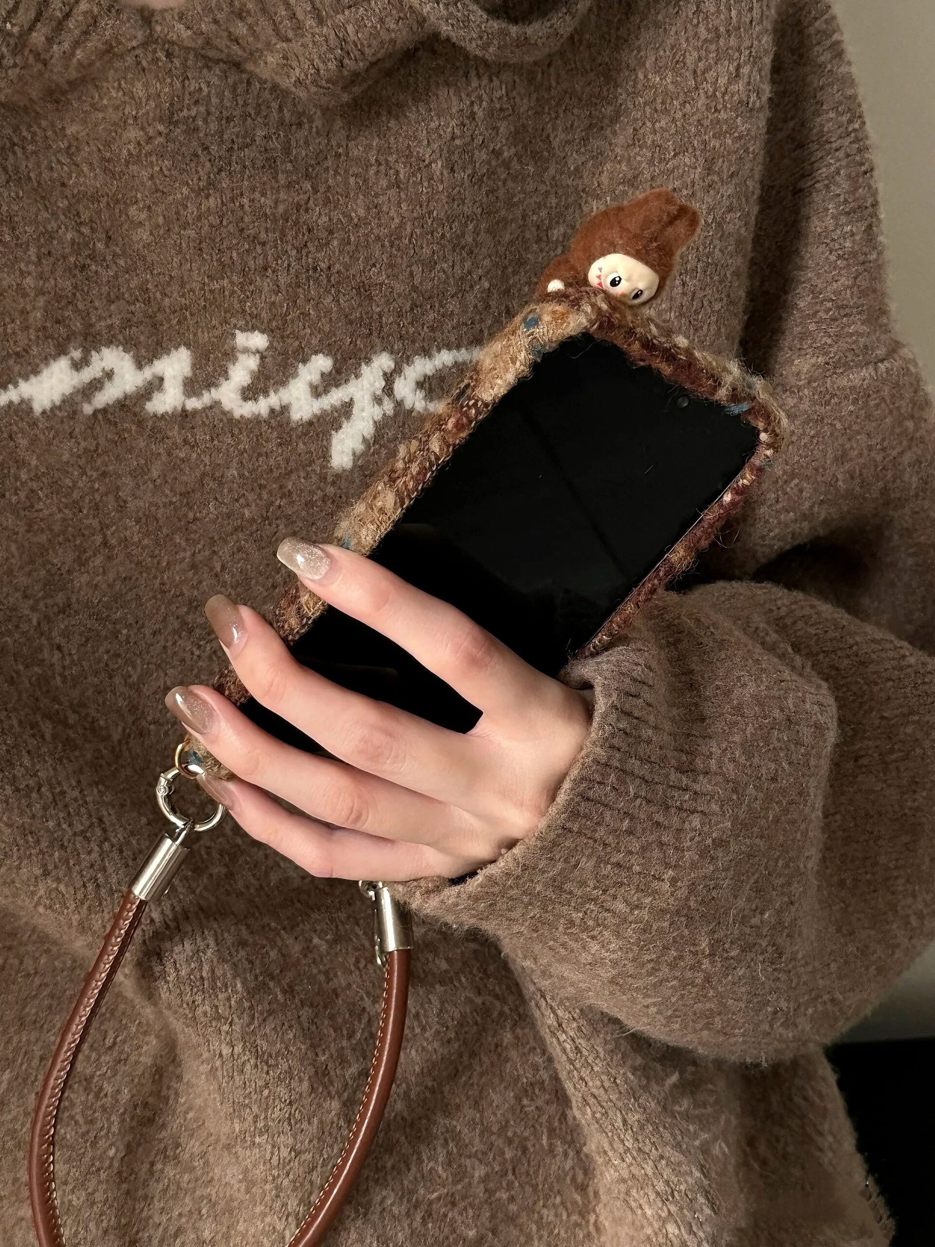 Labubu  | Brown Plaid  | Phone Case - Image 4
