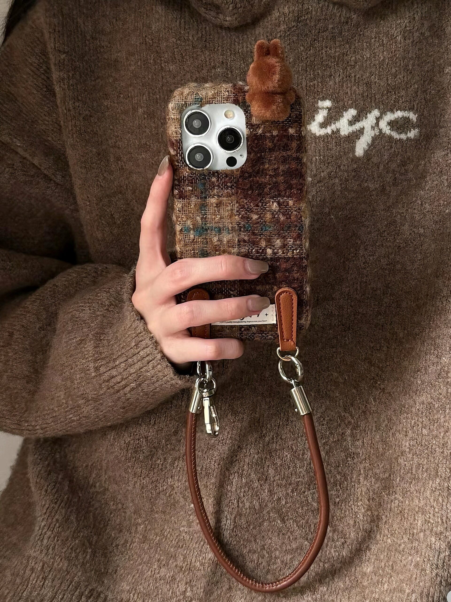Labubu  | Brown Plaid  | Phone Case - Image 3