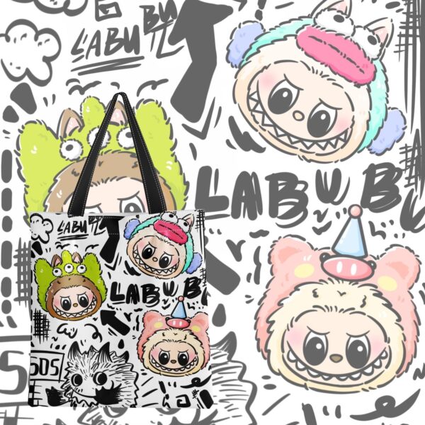 Labubu Cute Canvas Bag Includes zipper - Image 4