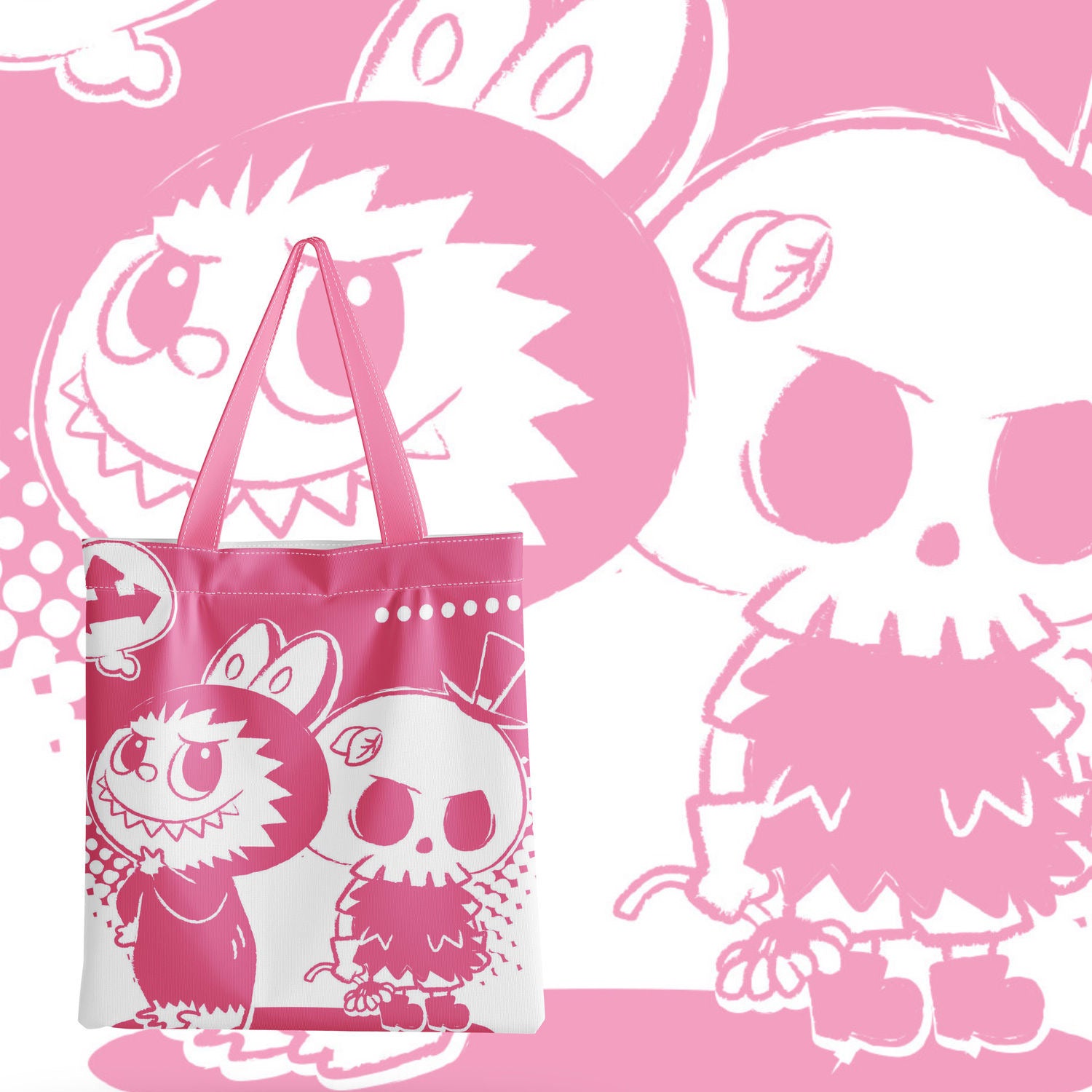 Labubu Cute Canvas Bag Includes zipper - Image 5