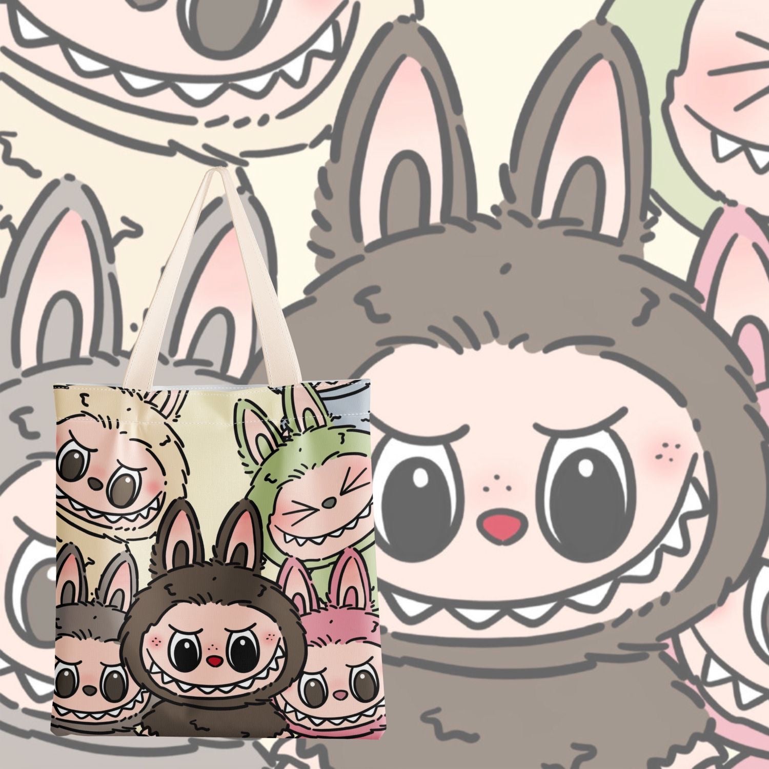 Labubu Cute Canvas Bag Includes zipper - Image 6