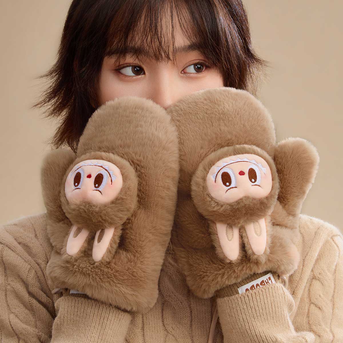 POPMART Warm Fluffy Holiday Series- LABUBU Plush Gloves - Image 2