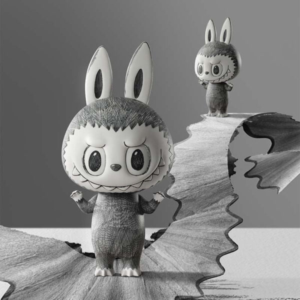 POP MART MEGA LABUBU 400% Pencil Sketch Style - Image 2