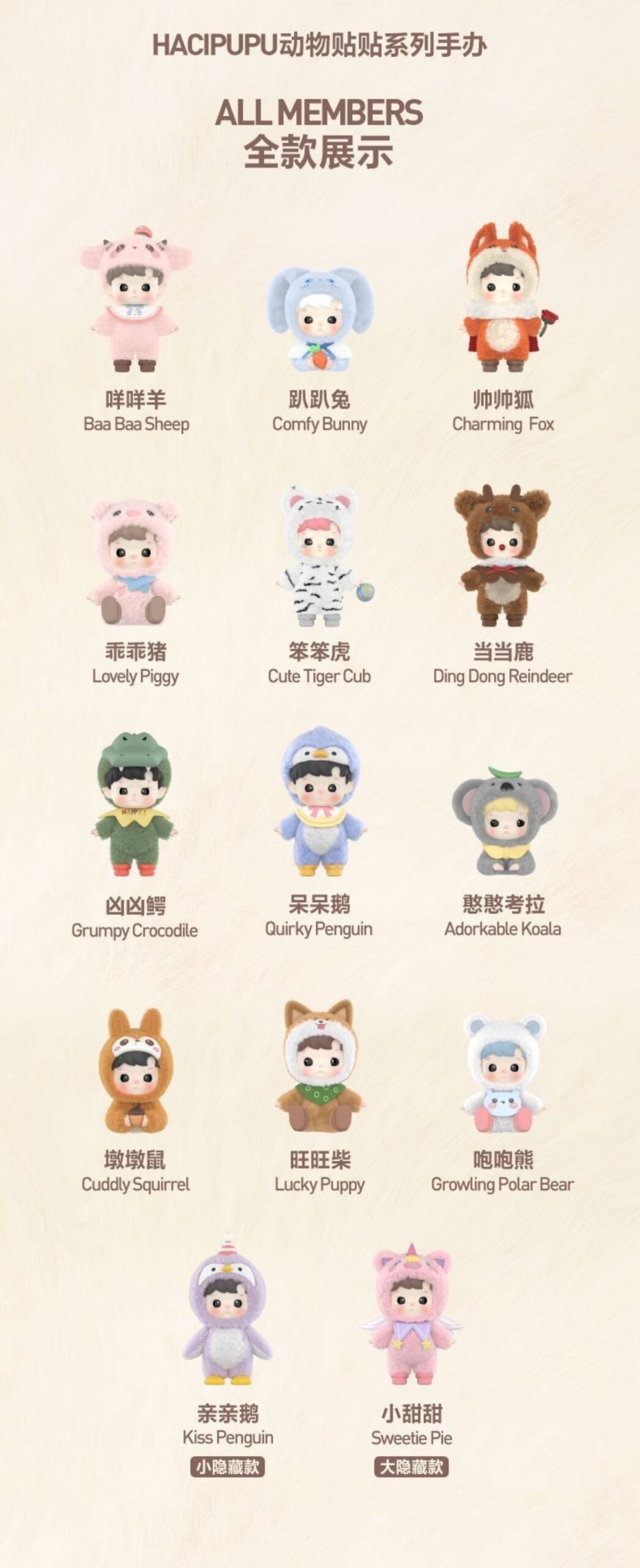 POPMART HACIPUPU Animal Sticker Series Figurine Blind Box Plush Toys - Image 7