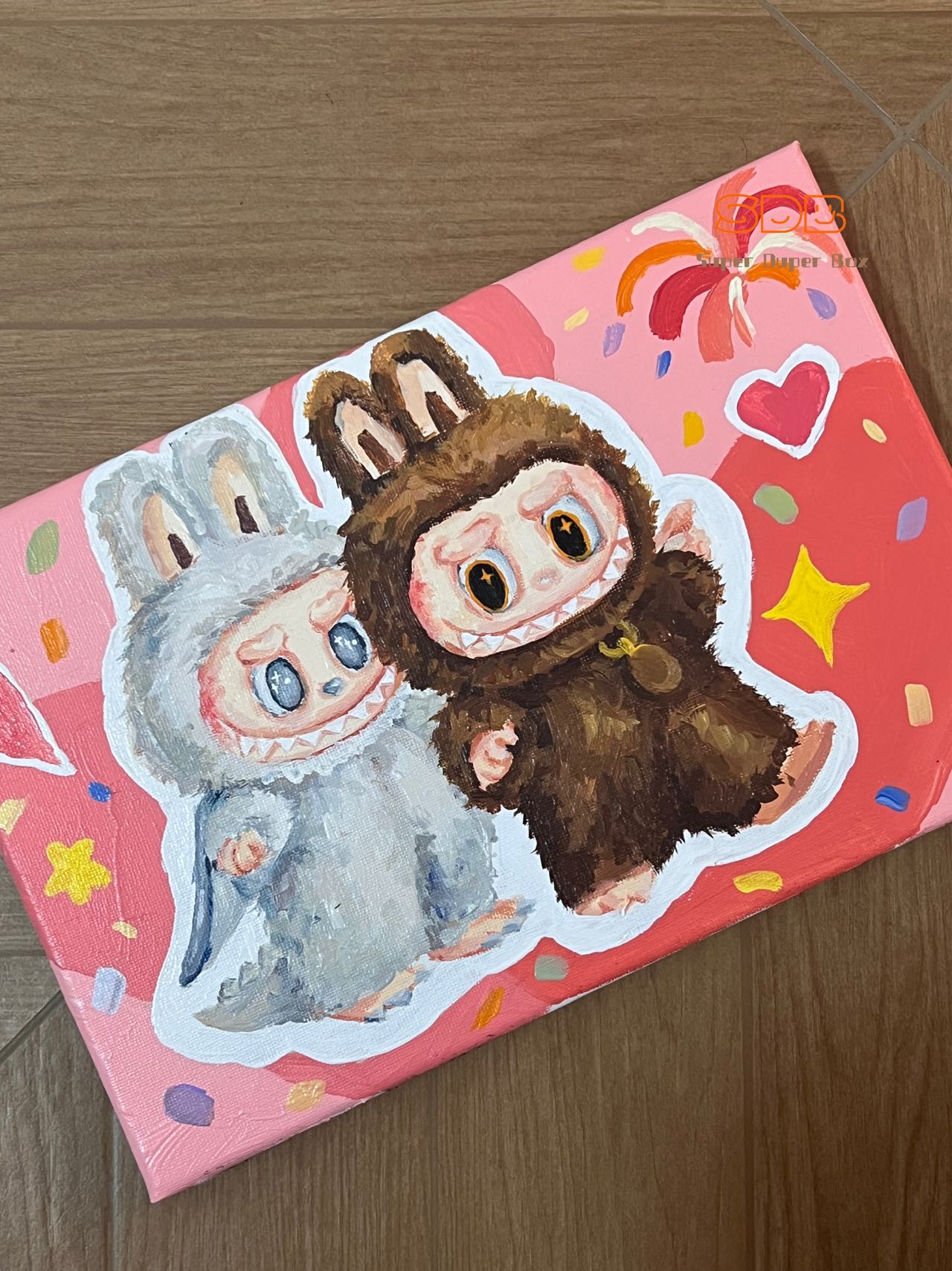 Only One Available! Hand-painted Labubu Artwork "Angel and Leader", a True Artistic Treasure - Image 2