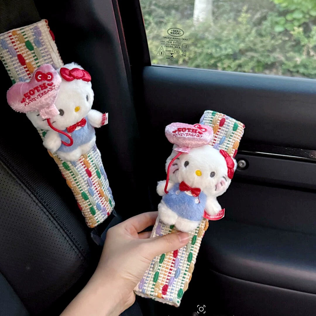 Hello Kitty 50th Anniversary Car Seatbelt Protectors - Image 3