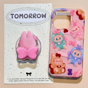 Pink Bowtie Labubu Phone Case