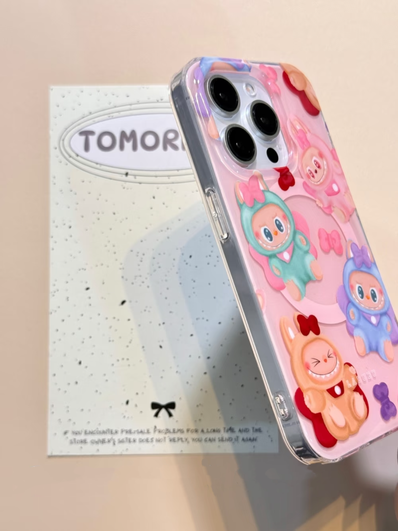 Pink Bowtie Labubu Phone Case - Image 4