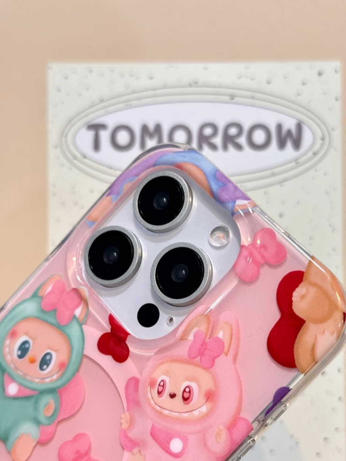 Pink Bowtie Labubu Phone Case - Image 3